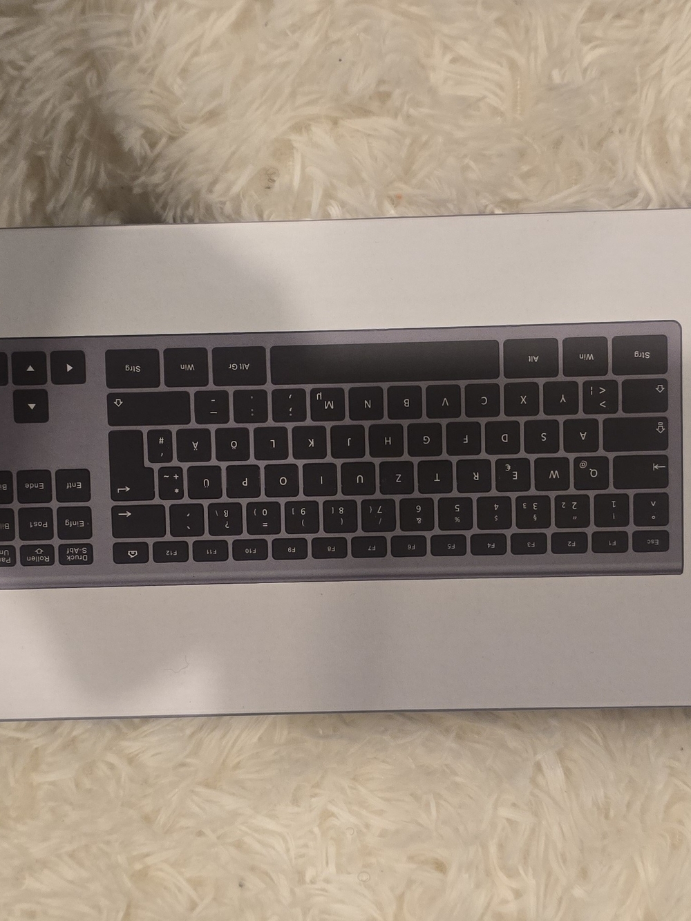 Bluetooth Wireless Keyboard & Mouse- Gray/Silver Slim Design